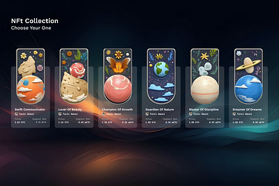 NFT Collection 3d collection glassmorphism nft nft collection planet solar system ui