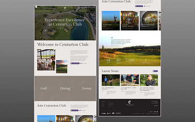 Landing page of a Golf Club