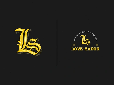 LS Love+Savor classic logo appetizing classic culinary delicious dining elegant food gourmet heart initial love modern old old school restaurant retro savor simple taste typography