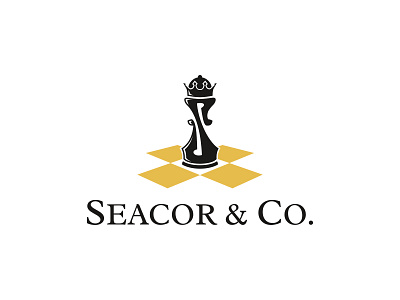 Seacor & Co. marketing agency logo abstract advertising agency bold branding business chess chess piece corporate creative digital innovative king logo design marketing minimal modern professional queen sleek