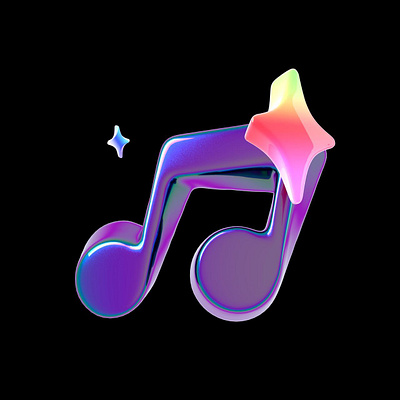 Music Note 3D 3d branding graphic design logo