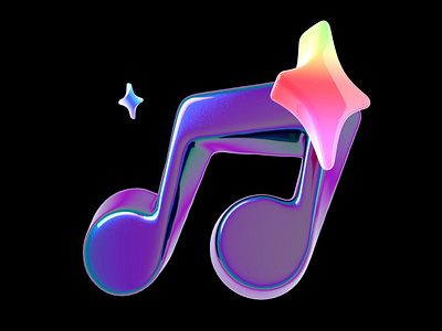 Music Note 3D 3d branding graphic design logo