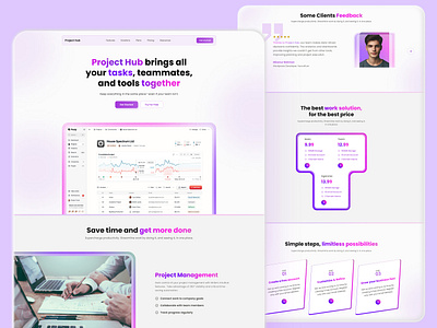 Project Management Landing page design concept figma app landing page minimal design mockup web productivity tools project management project planning task management task prioritization time management ui ui ux user interface web design concept web design inspiration web ui website workflow management