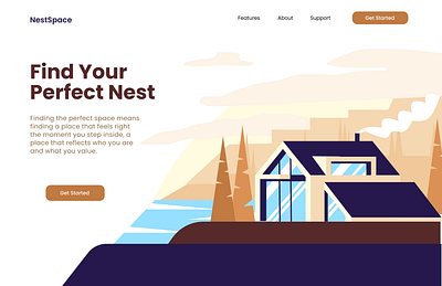 NestSpace: Explore Spaces That Feel Like Home graphic design illustrations ui