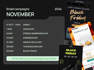 November Email Campaigns black friday design email email builder email campaign email design email marketing email newsletter email templates marketing newsletter stripo email ui ux