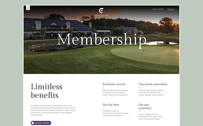 Membership Page of a Golf Club fold club landing page membership ui ux