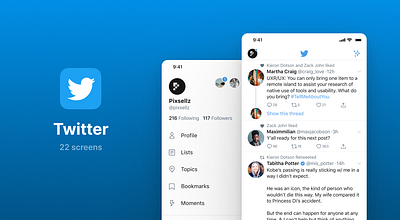 Twitter Redesign Screens 3d branding motion graphics ui