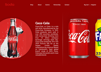 Soda website prototype design animate animation coca cola pepsi prototype soda ui uiux ux website