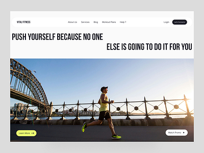 VITAL FITNESS Landing Page Design clean ui design dribbble exercise figma fit body fitness fitness website gym health healthy body landingpage minimalist sport stayfit ui ui design vital fitness website design workout