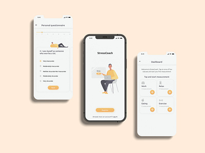 StressCoach | Mobile App | Onboarding app design chips daily ui mobile design onboarding registration sign in sign up survey tabs ui ui trends ux ui