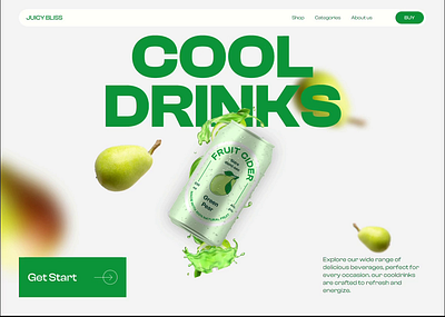 Cool Drinks Landing Page animation cooldrinks design figma graphic design interaction design juice landing page landingpage motion graphics ui web design