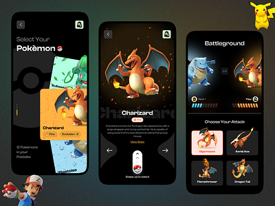 pokemon Screen 3d branding game graphic design logo motion graphics ui ux