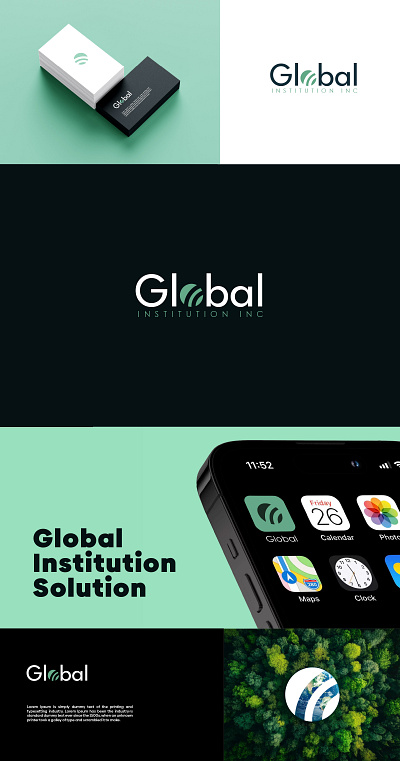 Global Institution Logo With Globe Icon 🌏 brand logo branding branding design corporate design creative design creative designer creative logo design designer of logo designpark14 graphic design logo logo creator logo design logo designer logo making logo samples making logo