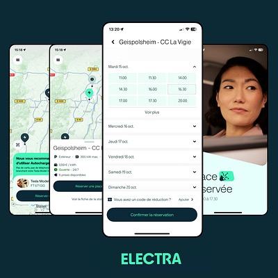 Electra : planifier sa réservation borne electrique designer electra figma new product design ui ux ux design