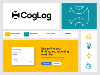 Branding - CogLog SAAS Insights tool branding dashboard design iconography illustration logo nordic saas ui