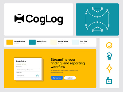 Branding - CogLog SAAS Insights tool branding dashboard design iconography illustration logo nordic saas ui