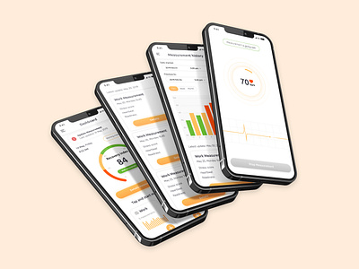 StressCoach | Mobile App | Health dashboard app design branding daily ui dashboards health histogram bars illustration line chart mobile design pie chart ui ui trends ux ui