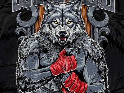 WOLVES BOXING animal art beast boxer boxing club design drawing esport fight fighter game graphic design illustration logo mascot sport team wolf wolves