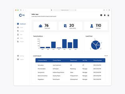 CRM - Dashboard crm dashboard data design sales summary ui ux website