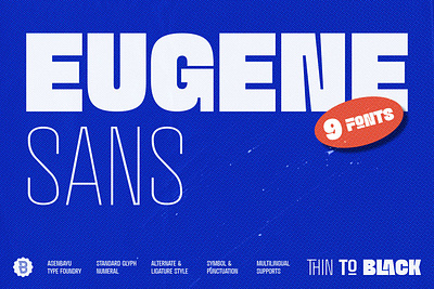 Eugene Sans Font Family alternate bold branding contemporary design designer display elegant font illustration ligature logo luxury modern sans serif trendy type typeface typography ui