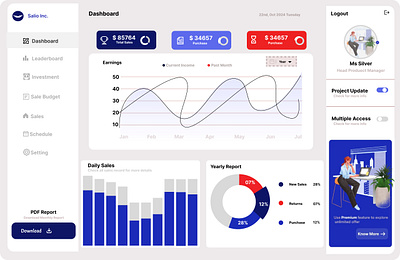 Financial Report graphic design ui