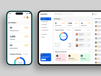 🚀 GreenHub Dashboard earthtones leaderboard responsivedesign ui webdesign
