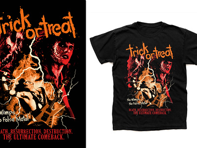 (COMMISSION WORK) TRICK OR TREAT (1986) T-SHIRT DESIGN 2 80s movie alternative movie poster classic horror design film poster graphic design graphic poster halloween illustration metal metal band movie poster poster art poster design rock merch t shirt design t shirt horror t shirt merch trick or treat