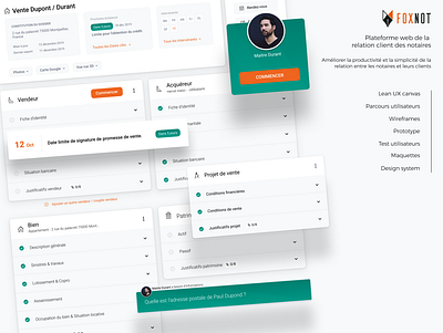 Foxnot - Notariat - Saas design user experience user interface ux