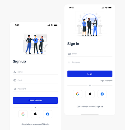 Sign up/Sign in animation app design mobile ui ux