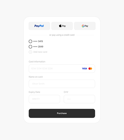 Credit card checkout app dailyui design typography ui ux