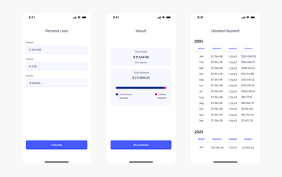 Loan calculator app calculator dailyui design typography ui ux