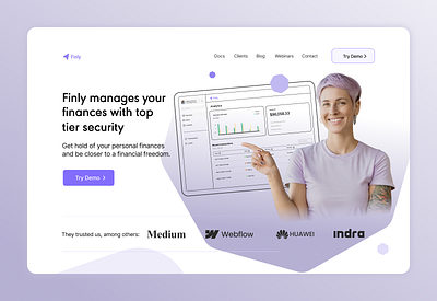 Finly - Focuses on Your Growth! design minimal ui web
