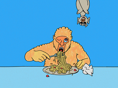 Spaghetti Monster bat character character design dinner eat monster pasta spaghetti vampire