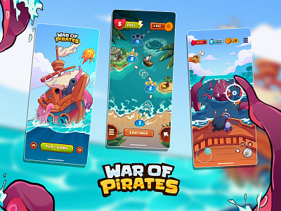 War Of Pirates - Mobile Game Preview action games adventure design game game design game illustration game preview game ui illustration indie games mobile game monster pirates sea ui