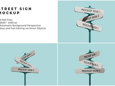 Street Sign Mockups 3d blank concept decision directional empty object right transportation