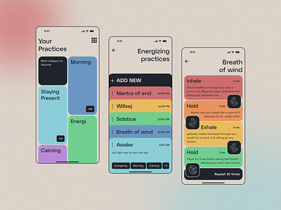 Spiritual practise app app design ui ux