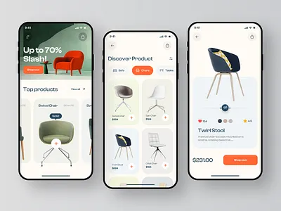 Ecommerce App - Interior Furniture Store app architecture chair app concept design ecommerce app furniture furniture shop furniture store home interior design ios mobile mobile application modern shopui store ui uiux ux