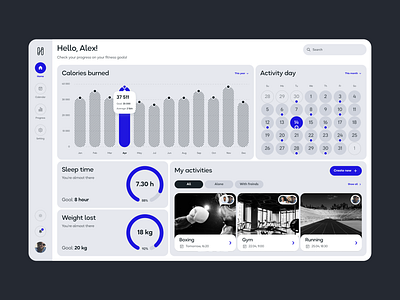 Sport dashboard app dekstop design ui ux