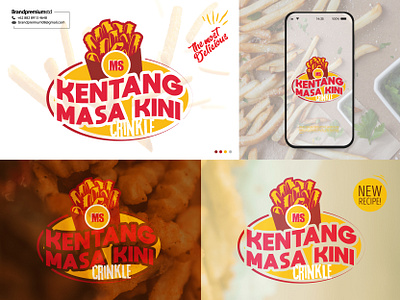 Kentang Masa Kini 3d animation branding cafe design food logo frech logo french fries french fries logo graphic design illustration logo modern modern logo motion graphics potato potato logo ui vector