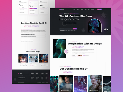 Zenith AI - AI Image Generate & Technology Figma Template ai startup figma template