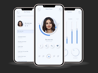 Neumorphic Harmony: UI Design for a Modern Music Experience app ui designer music app ui neomorphism design ui ui design ui ux ux web ui