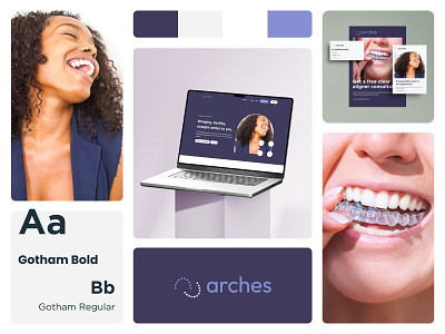 Arches – Modern Branding for Aligner-Focused Dentistry branding dentist dentistry design graphic design health healthcare logo ui