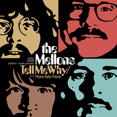 New Mellons Vinyl! 45 album art graphic design music psychedelic rock and roll the mellons vinyl