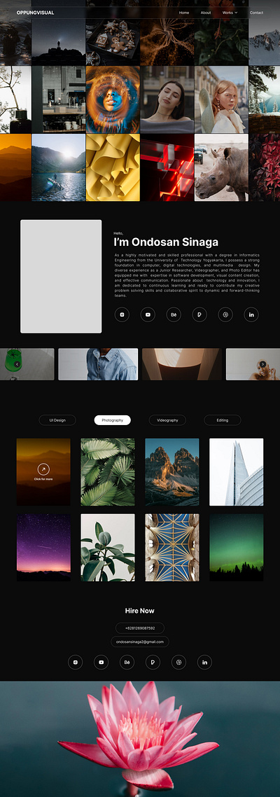 Portfolio Simple UI Design design figma gallery photography portfolio ui uiux web design web ui