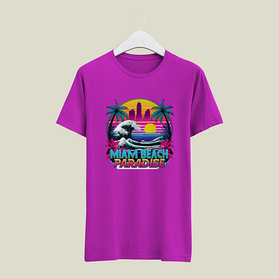 miami beach t-shirt design apparel brand design branding design graphic design logo design shirt shirt design t shirt typography ui