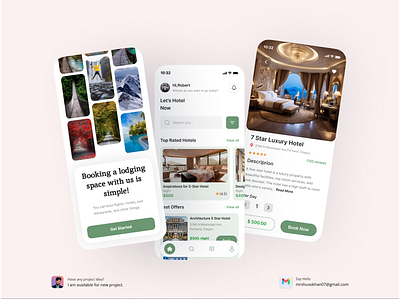 Luxury Hotel Mobile App Design designer graphic design hotel luxury mobileapp ui