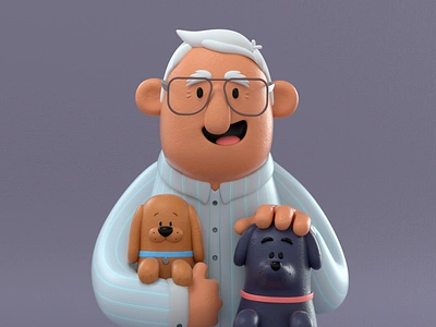 Family 3d 3dart art c4d character cute design dog familia family friends illustration love pet render vago3d