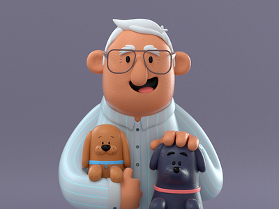 Family 3d 3dart art c4d character cute design dog familia family friends illustration love pet render vago3d