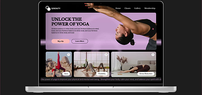 Serenity Landing Page: Yoga Website design typography ui ux