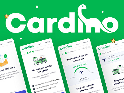 Cardino🦕 - Sell and Evaluate your EV Car app design car car app car buy car buying car hire car interface car mobile app car sell car selling car store electric car ev car evaluating app evaluating cars mobile app selling app tesla ui vehicle